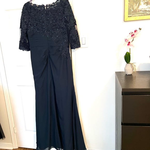Navy Blue Lace Wedding/holiday/gala Dress - Picture 8 of 12